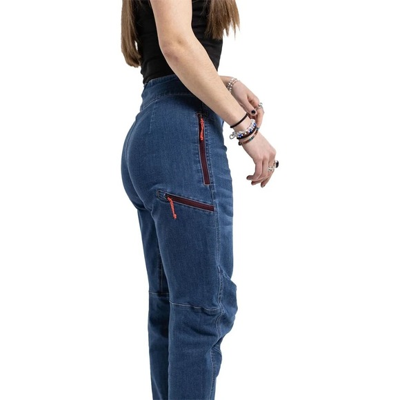 Ripton & Co Womens Bike Pants Cobalt Blue Utility Stretch Denim Cycling Jeans XS - Picture 2 of 11